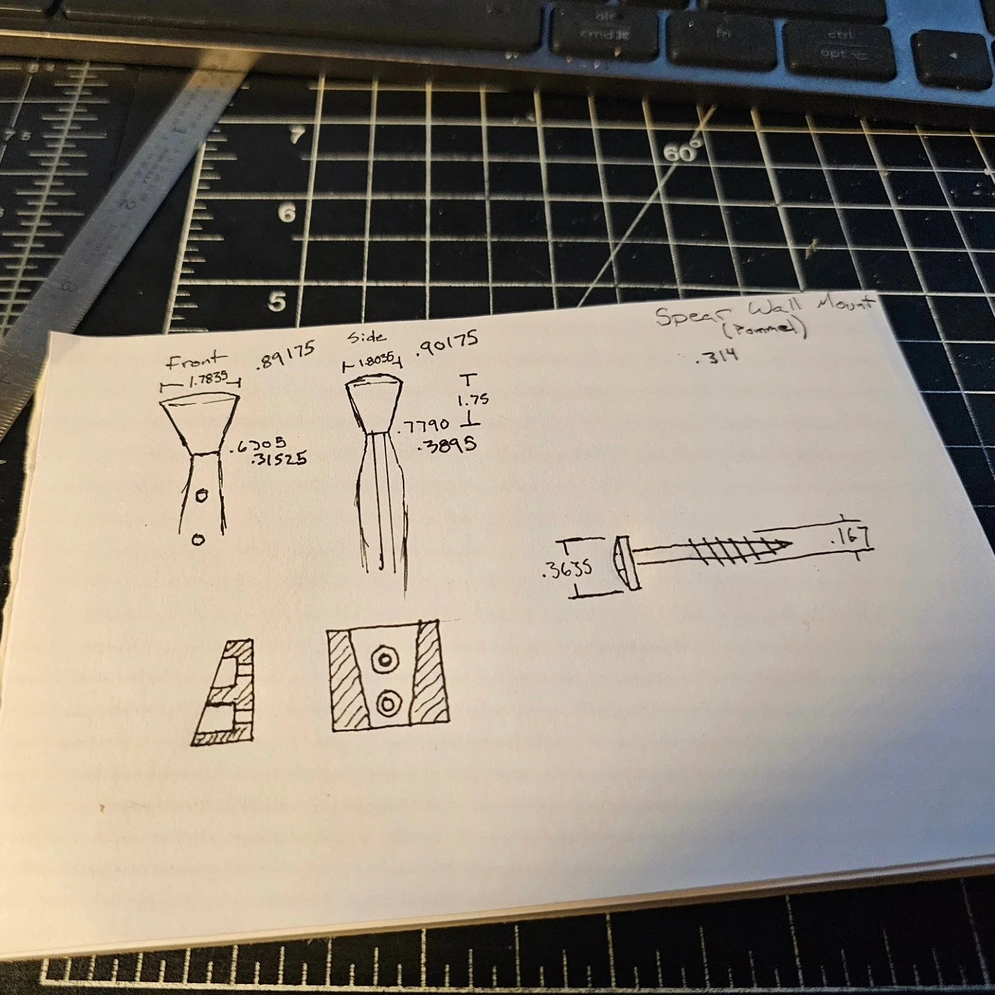 Because who doesn't need a custom 3d printed Spear Wall Mount? #conicalellipsisareannoyingtomodel