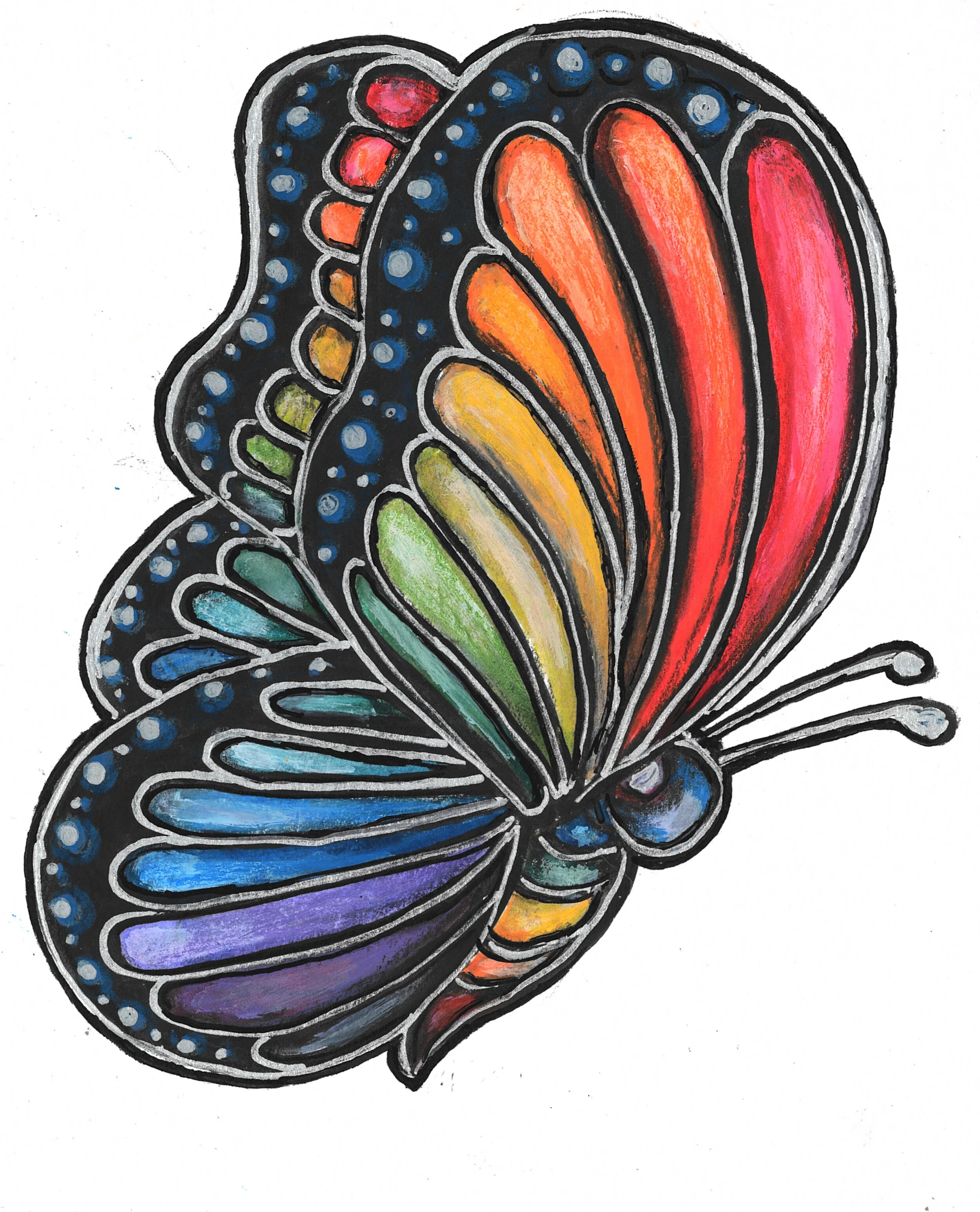 Rainbow Butterfly vinyl sticker