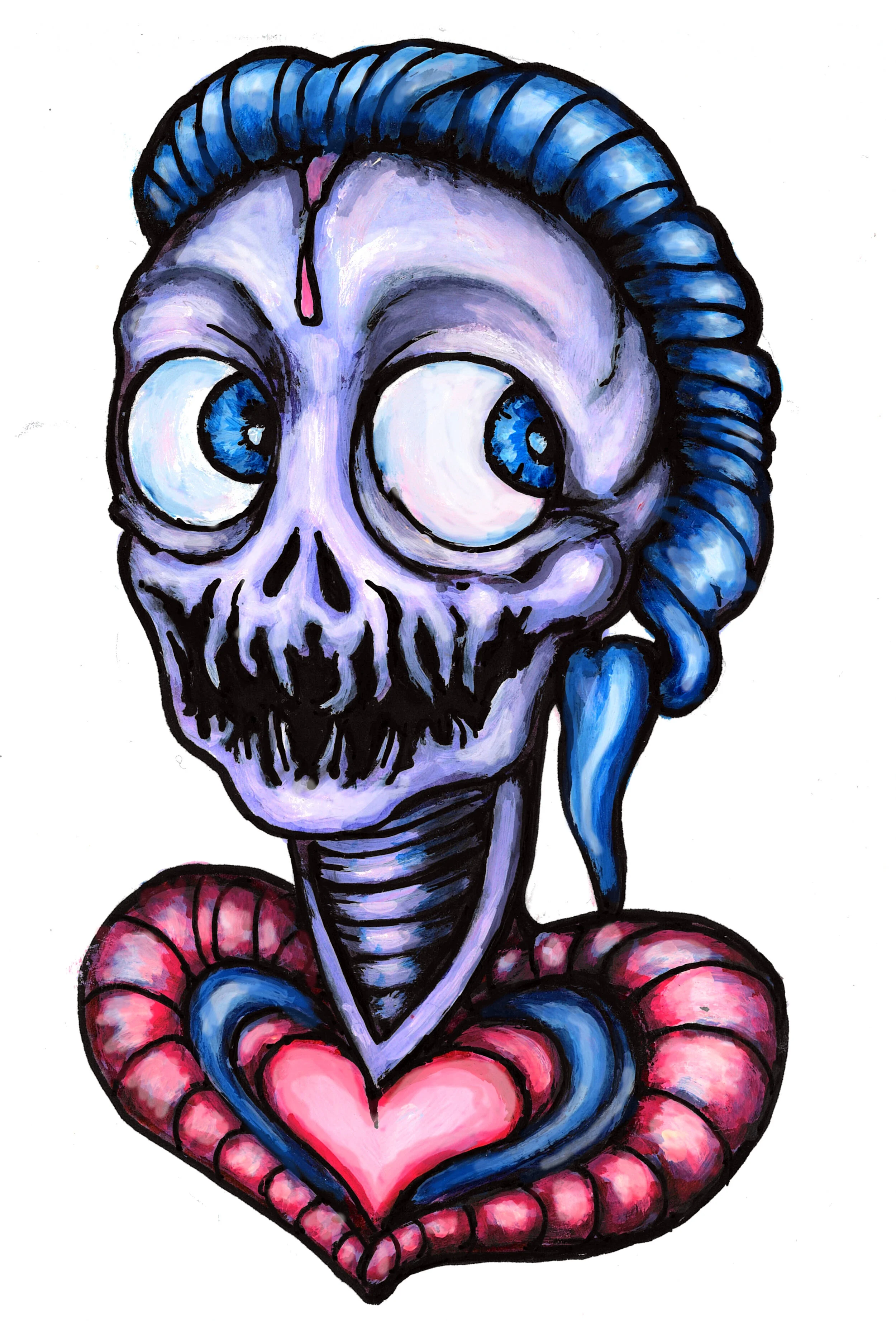 Skeleton Heart vinyl sticker