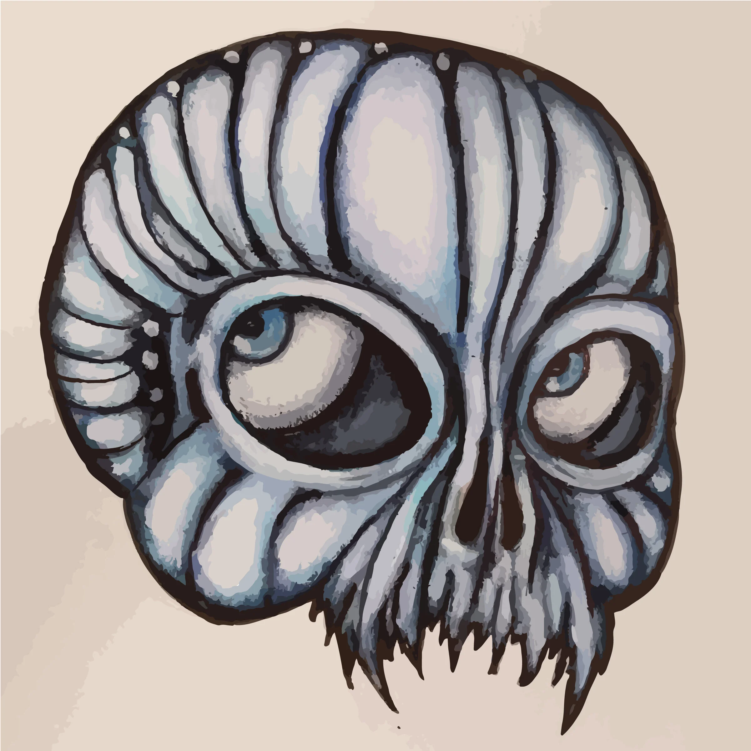 Ghoulish Skull vinyl sticker