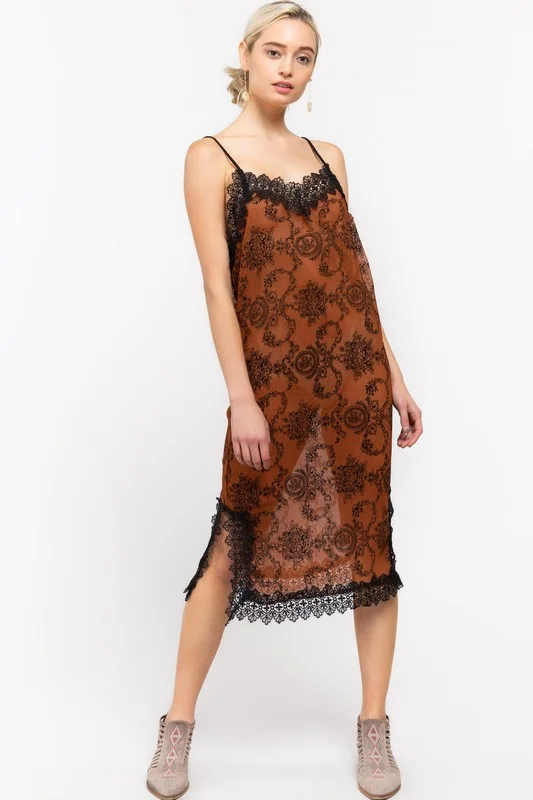 rust cami dress