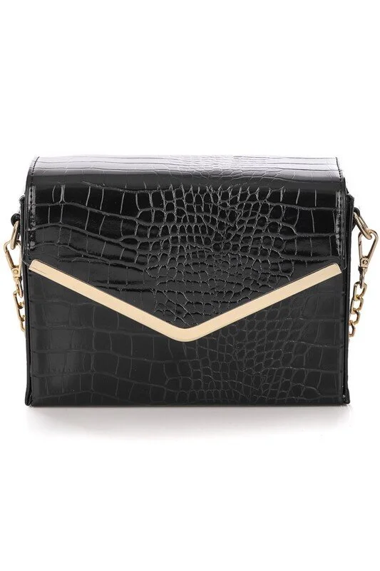 Snakeskin crossbody bag black indie twenty