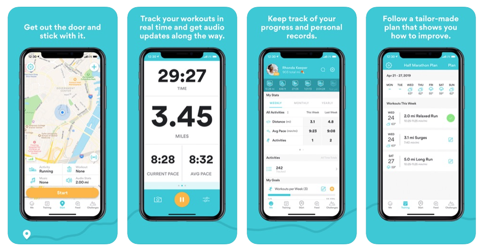 Runkeeper app, best fitness apps // The Best Apps for Healthy Living // Four Wellness Co. wellness blog, healthy lifestyle tips from an integrative nutrition health coach