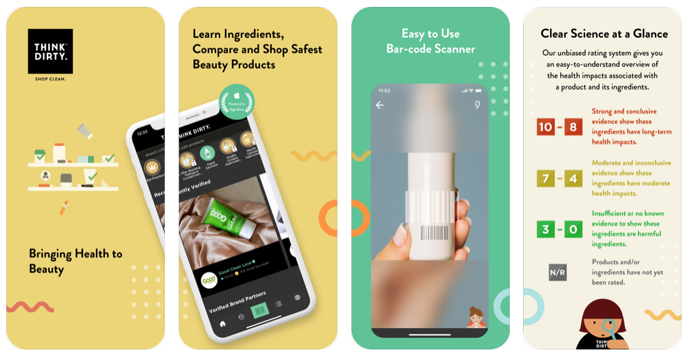 Think Dirty app, best beauty apps // The Best Apps for Healthy Living // Four Wellness Co. wellness blog, healthy lifestyle tips from an integrative nutrition health coach