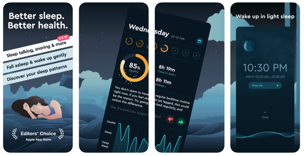 Sleep Cycle app, best sleep apps // The Best Apps for Healthy Living // Four Wellness Co. wellness blog, healthy lifestyle tips from an integrative nutrition health coach