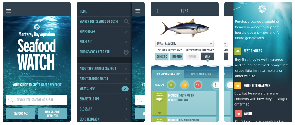Seafood Watch app, best nutrition apps // The Best Apps for Healthy Living // Four Wellness Co. wellness blog, healthy lifestyle tips from an integrative nutrition health coach