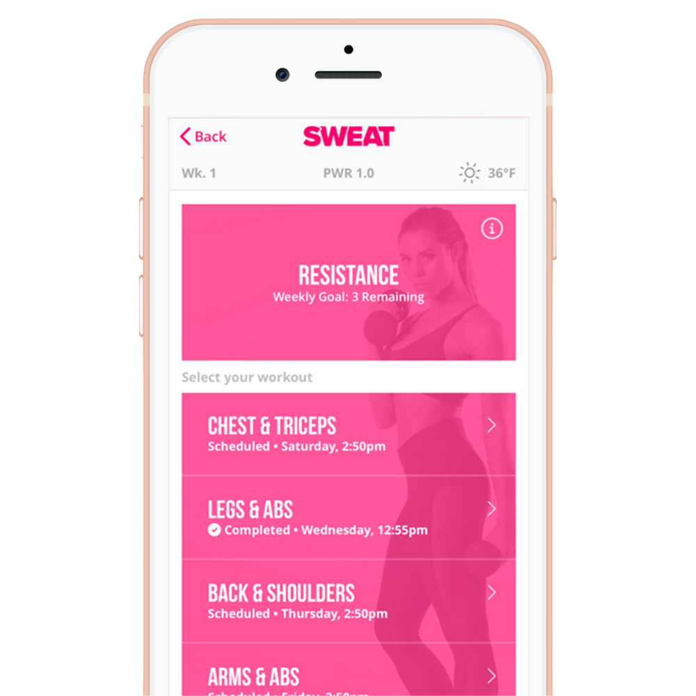 Sweat fitness app