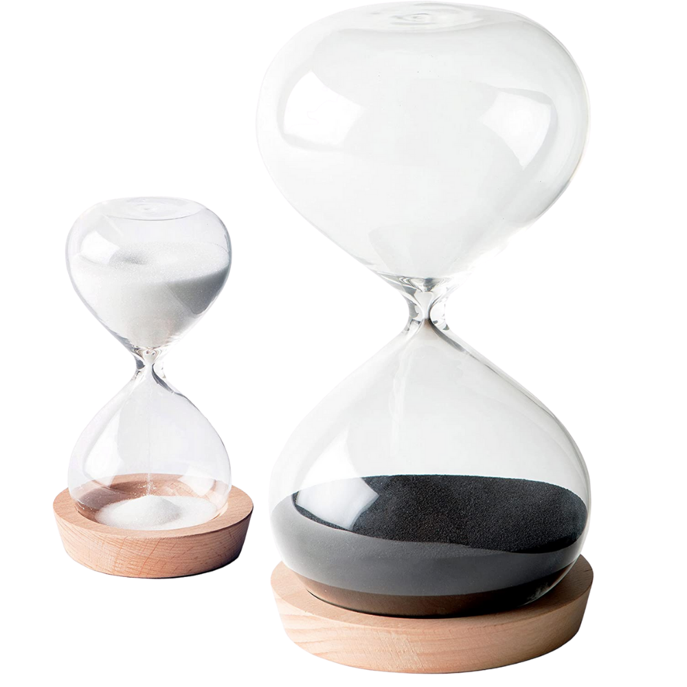 Time-blocking hourglass timer set