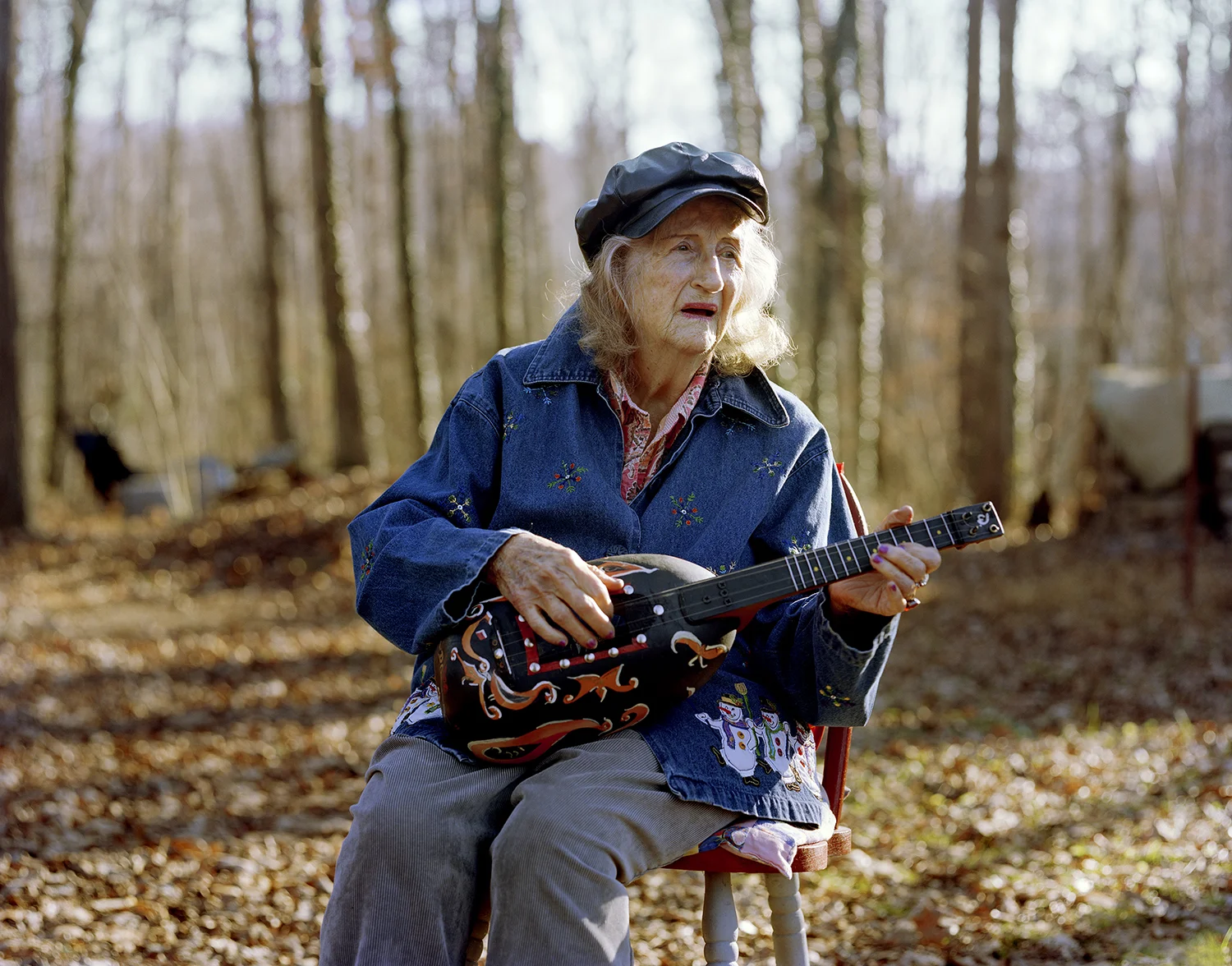 Opal Playing Handmade Gourd Instrument. Jamestown, TN. 2017.