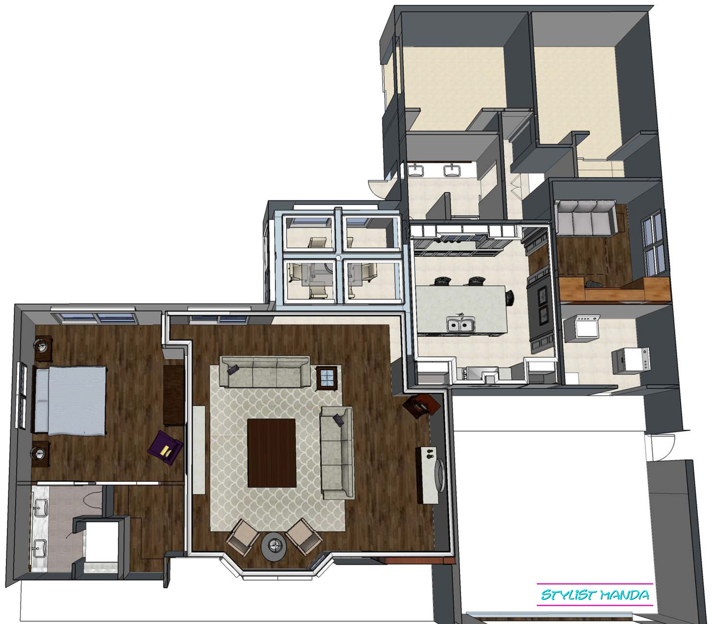 Whole house 3D planning in Sketchup is the perfect way to visualize your next home renovation