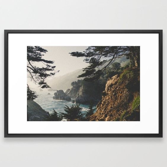  Art Over Bed, Framed Big Sur 