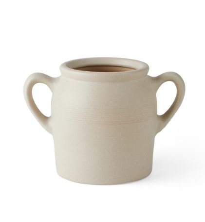  squatty vase, beige 