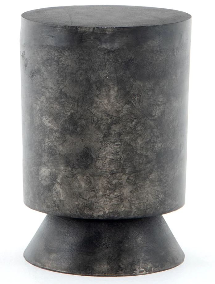 raw black aluminum accent table - stool.JPG