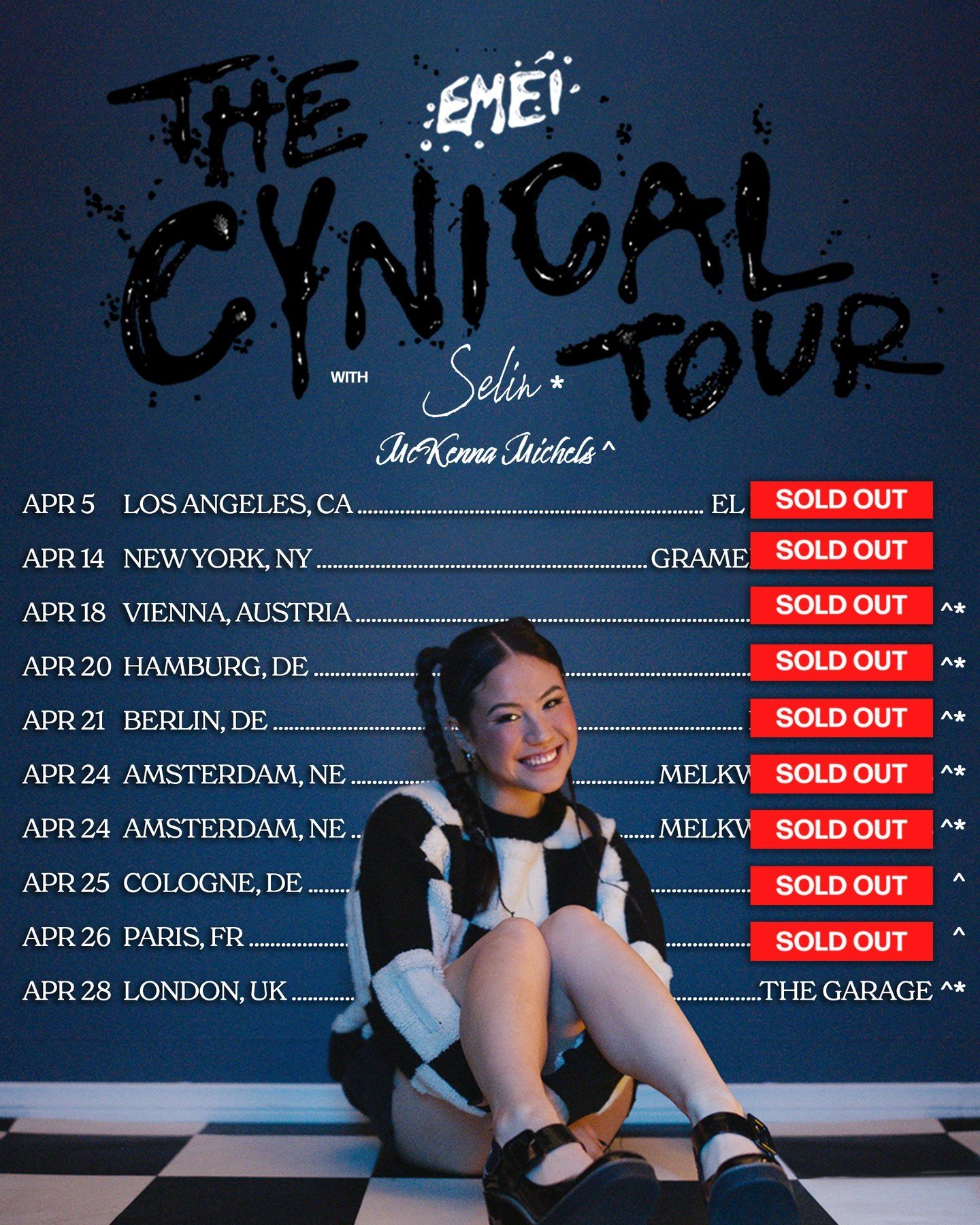 Catch @mckennamichelsmusic on @its.emei's SOLD OUT European Tour 🖤#TheCynicalTour
