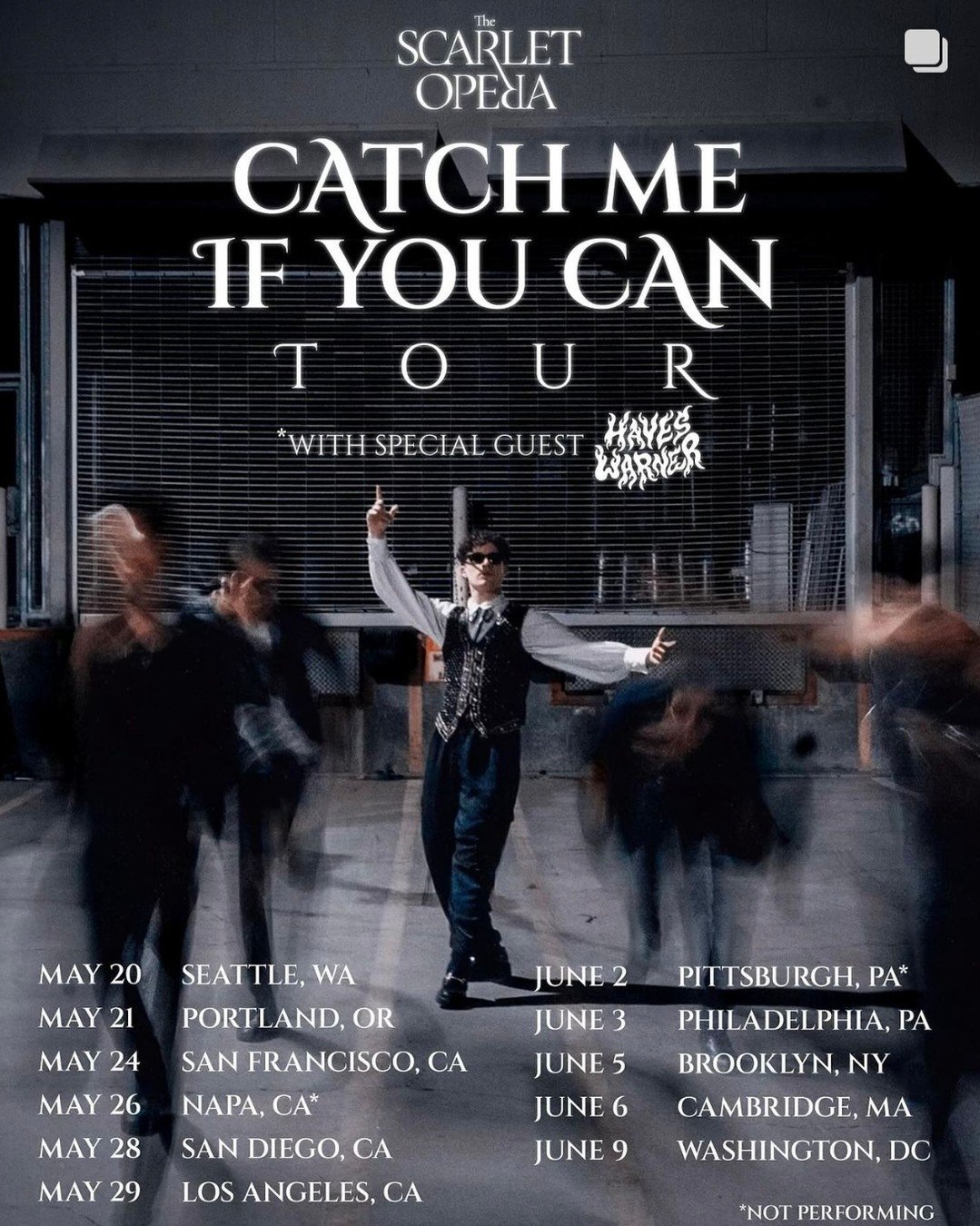 💙 @hayeswarner joins @thescarletopera on their &lsquo;Catch Me If You Can&rsquo; TOUR! Tickets available NOW!