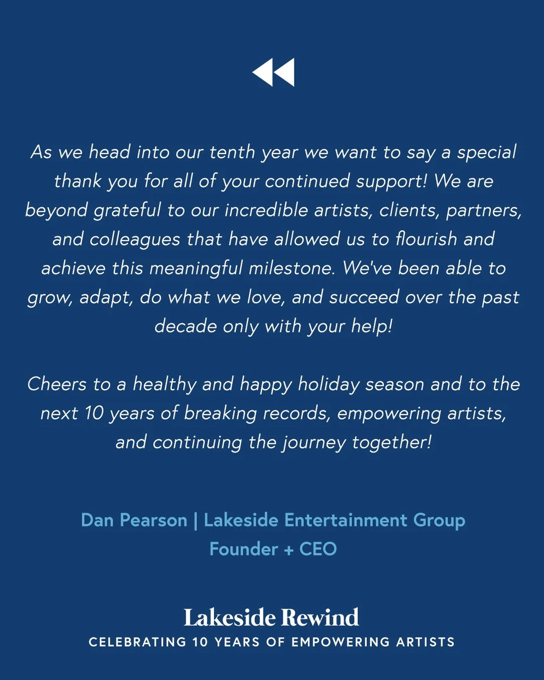 Celebrating 10 years of empowering artists! Our Lakeside Rewind series is here to highlight the milestones, memories, and moments that have made this journey so special.

#LakesideRewind