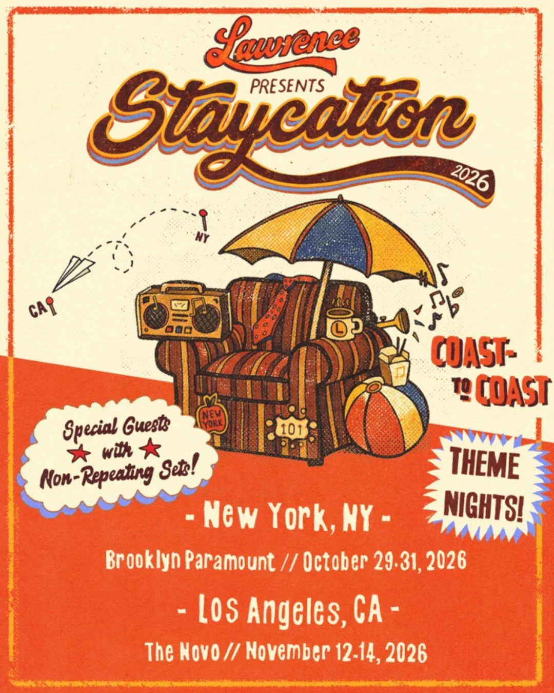 @Lawrencetheband is off to a strong start in 2026! 

✨ STAYCATION 2026 is back! 3 nights NYC + 3 nights LA
✨ Grammy nominees for "Something In The Water (Acoustic-ish)" 
✨ Last chance to catch Lawrence on Broadway in "All Out"
✨ C