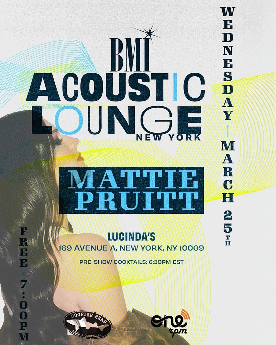 @mattiepruittofficial takes the stage at @lucindasnyc on Wednesday for a @bmi acoustic lounge set.