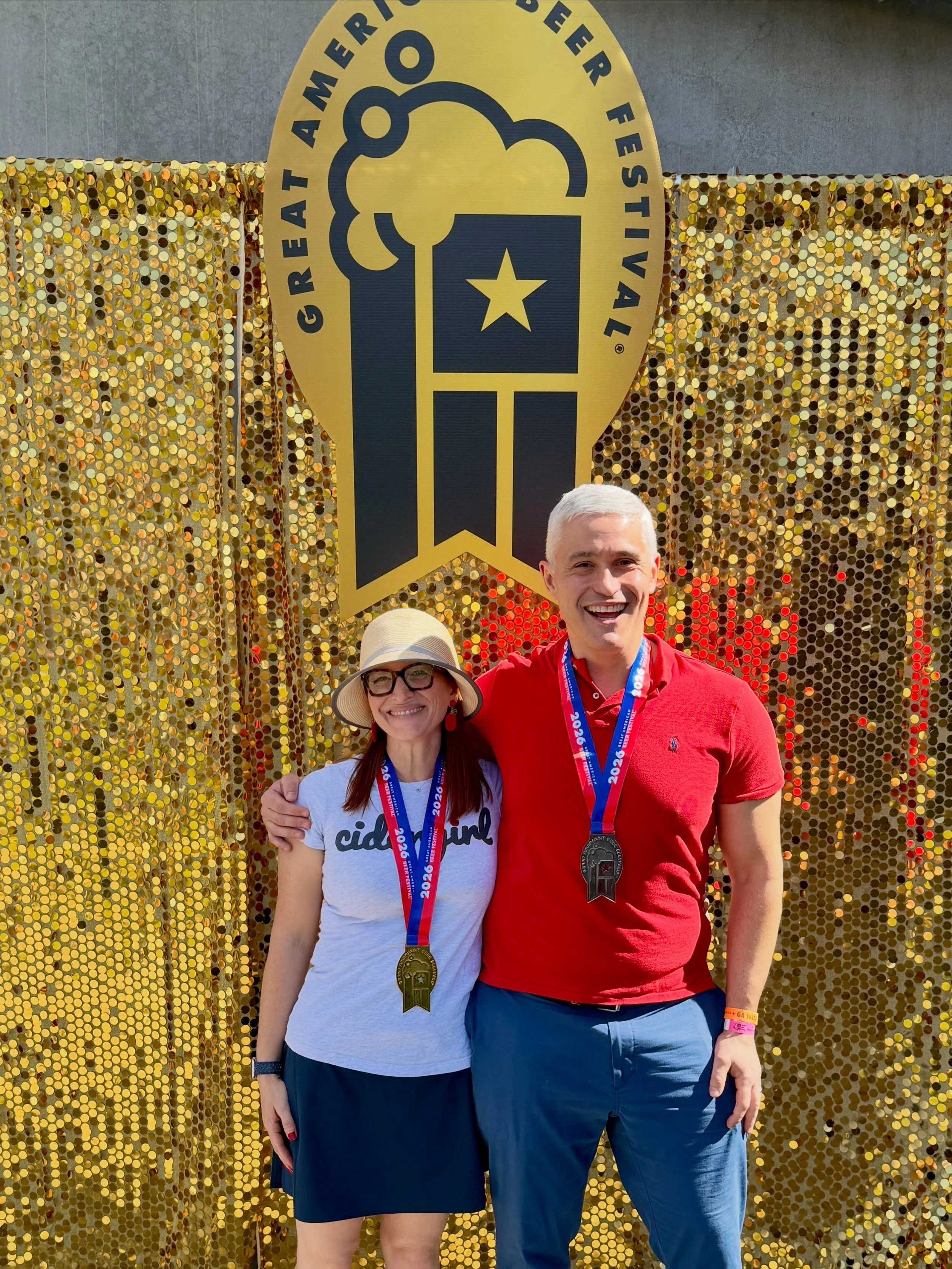 Sunny Sunday, a wall of gold sequins, and two medals around our necks. Our ice ciders took gold and silver at the Great American Beer Festival.

🥇 Newtown Pippin Ice Cider
🥈 Lucy Ice Cider

We&rsquo;re still smiling like this.

Both are still avail