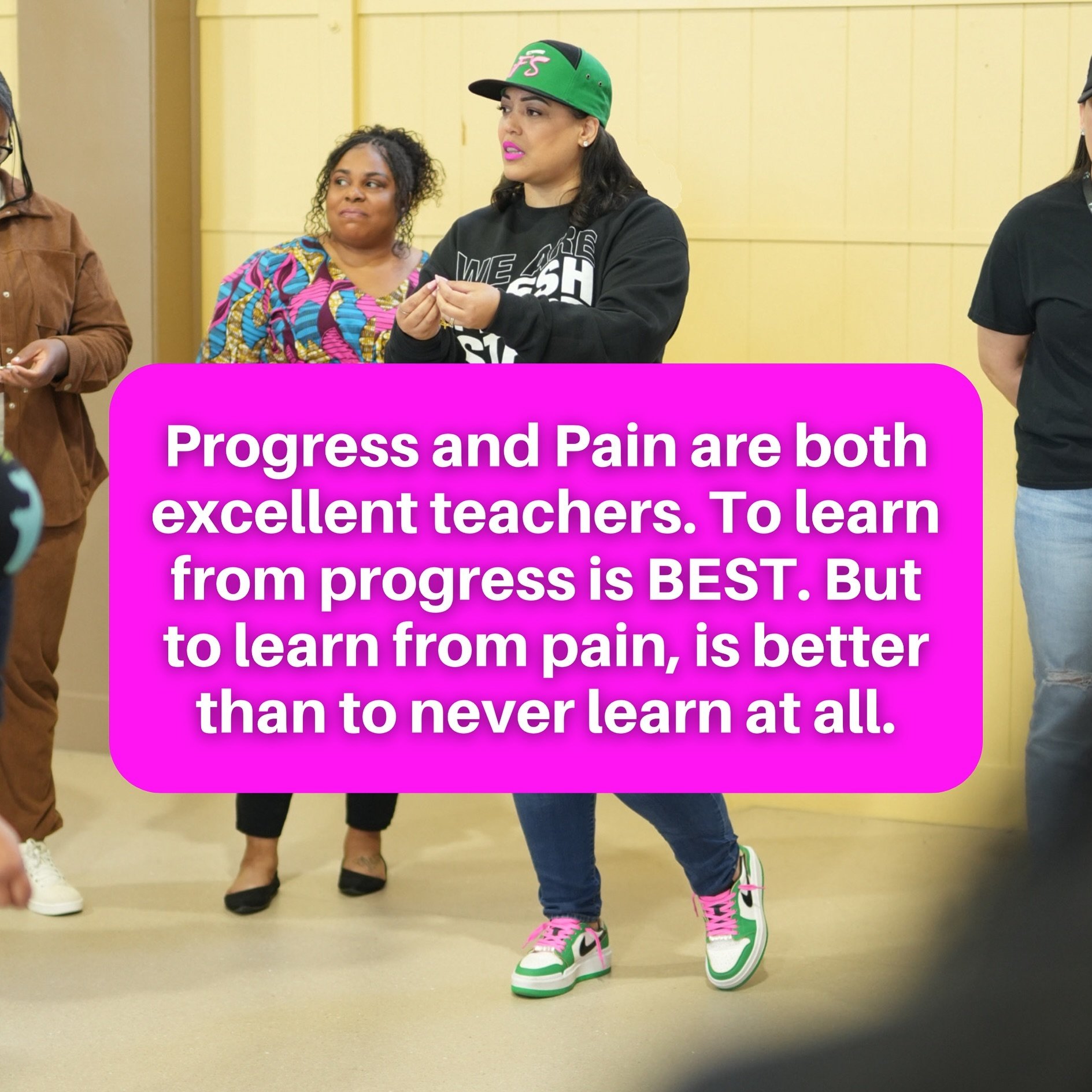 💗 Progress and Pain are both excellent teachers. To learn from progress is BEST. But to learn from pain, is better than to never learn at all. #lifelessons #purposedrivenlife