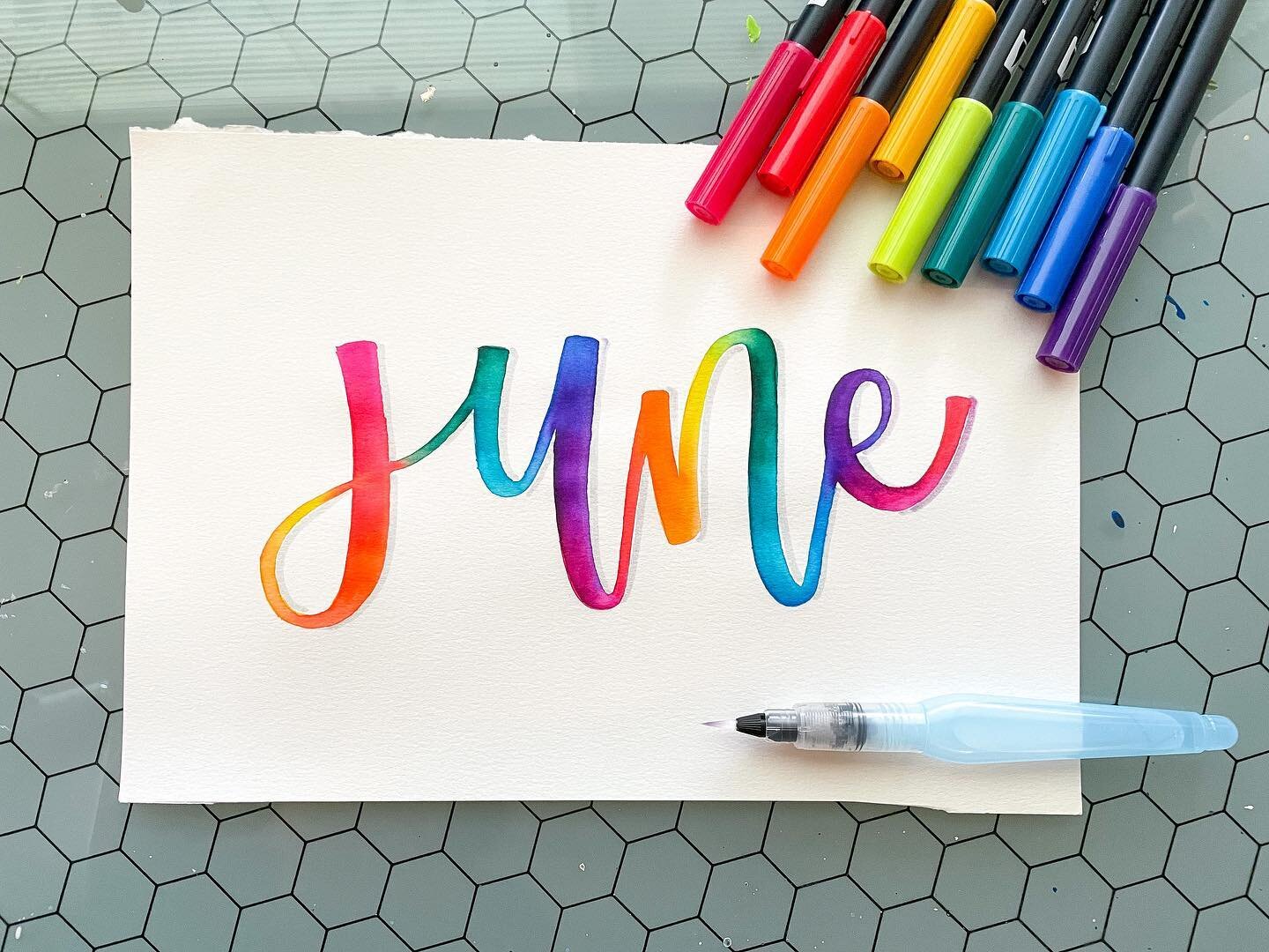 New month. New lettering video. 🥰

#handlettering #handlettered #june #watercolorlettering #rainbow #timelapse #timelapseart #timelapsevideo #waterpen #tombowdualbrushpens
