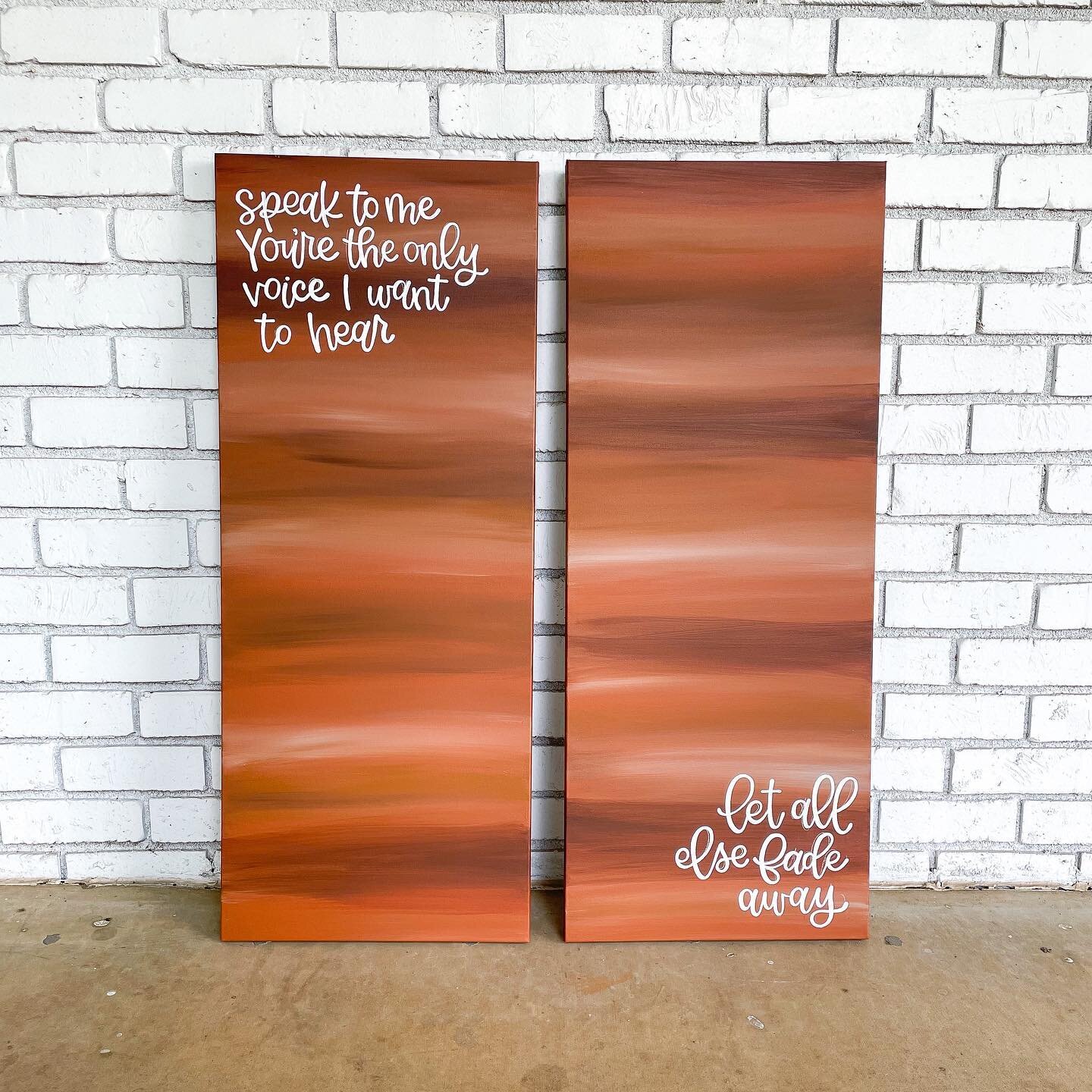 I got to paint these two 16x40 custom canvases for a master bedroom a month ago. I love the simplicity of them!

Message or email me if you want to update your space in a unique way. 😊