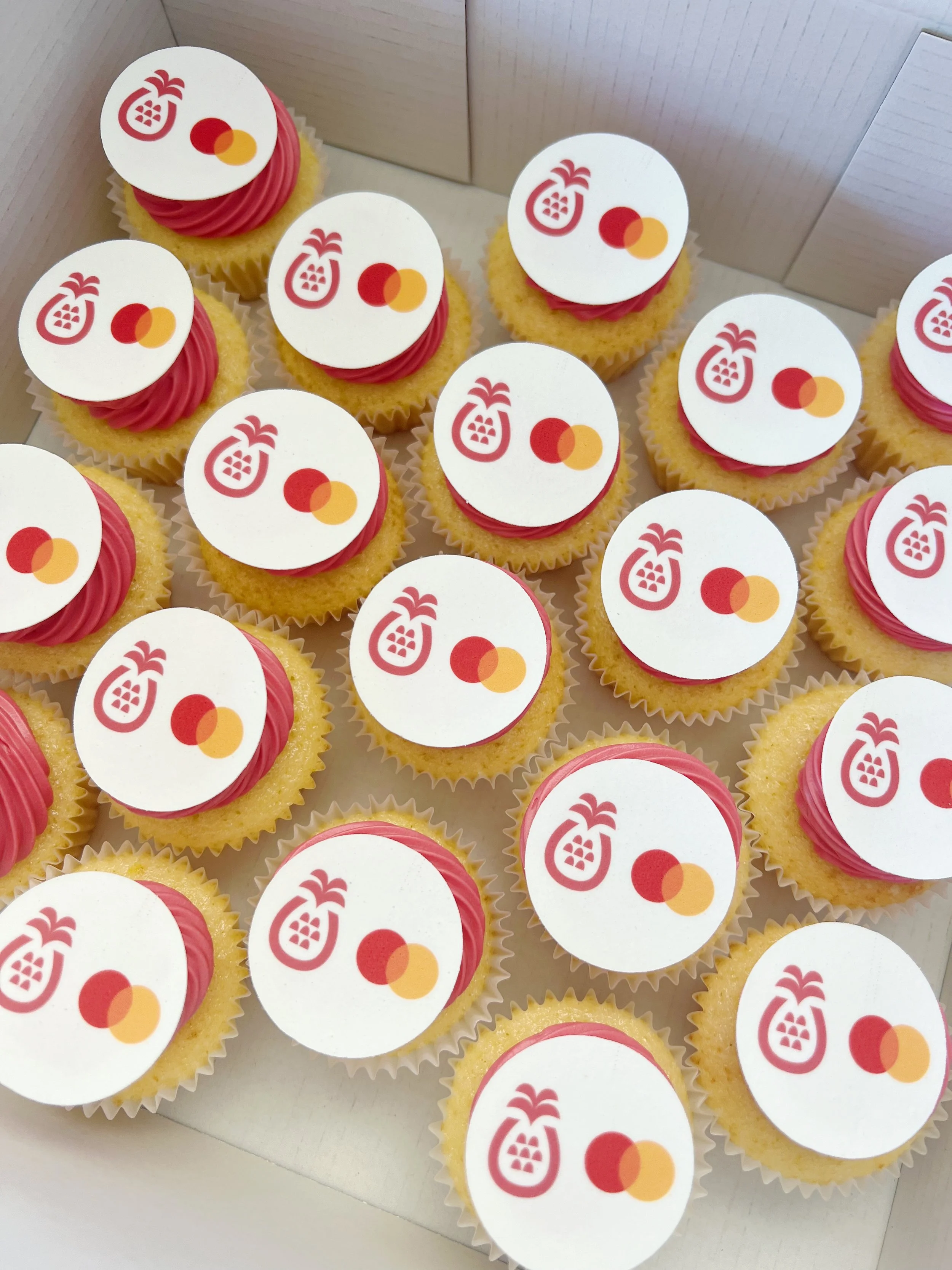 sharesies edible image logo mini cupcakes