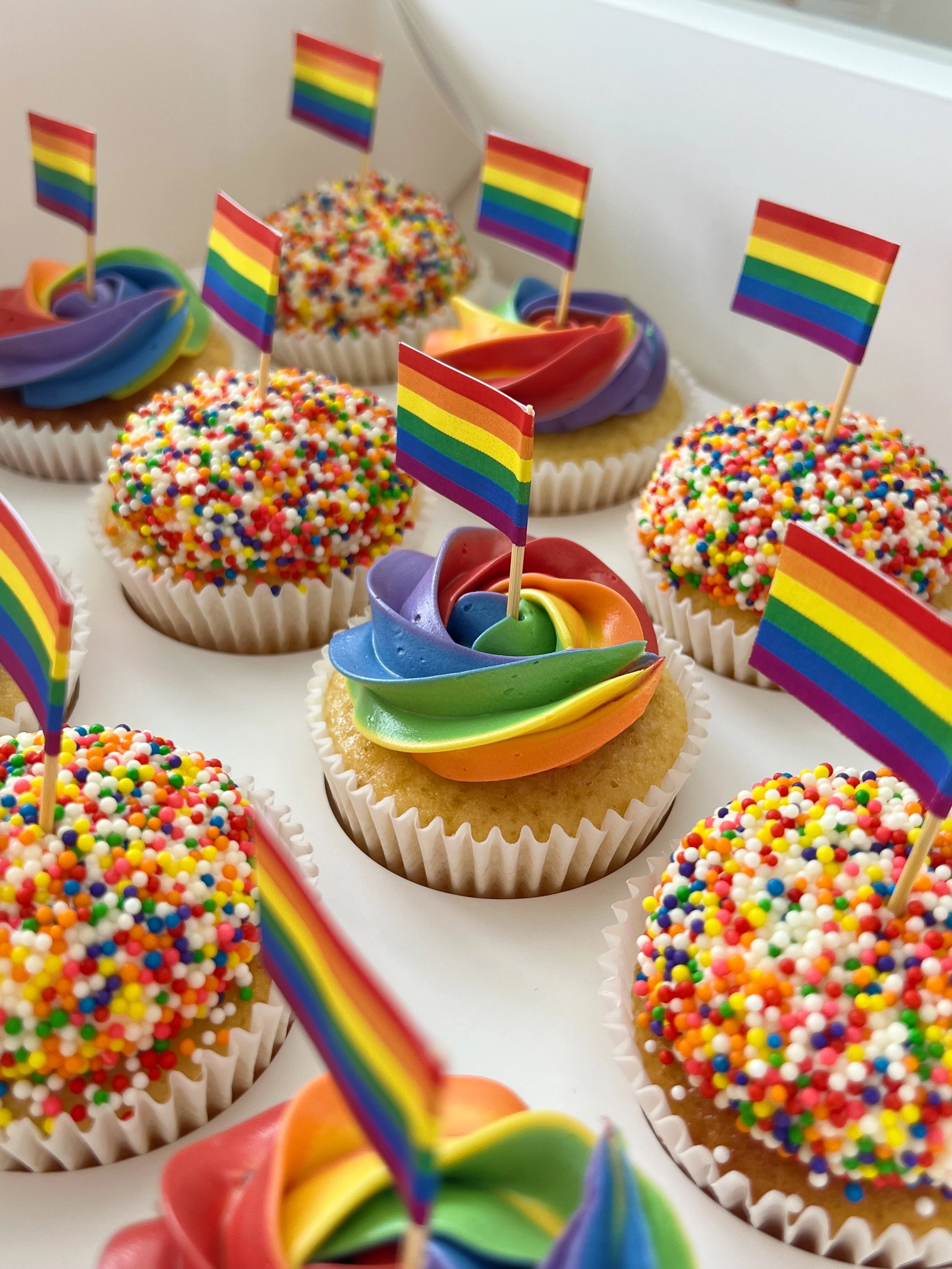 Rainbow Pride Cupcakes