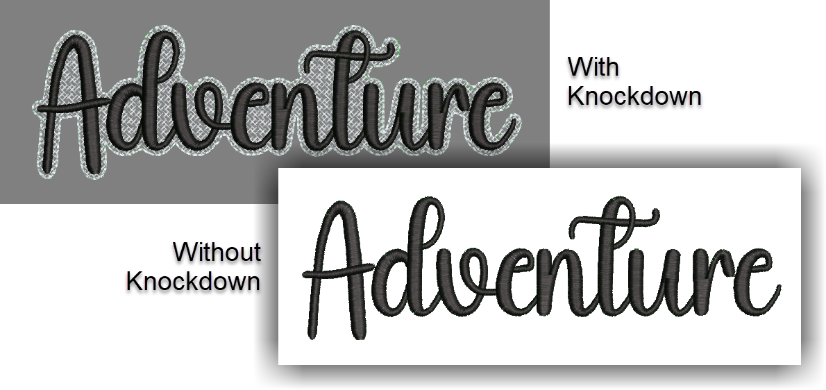 Adventure font for custom embroidery digitizing.