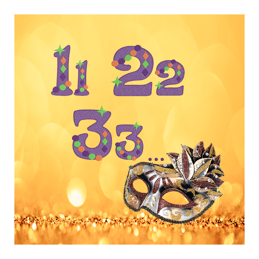 Mardi Gras Number Set