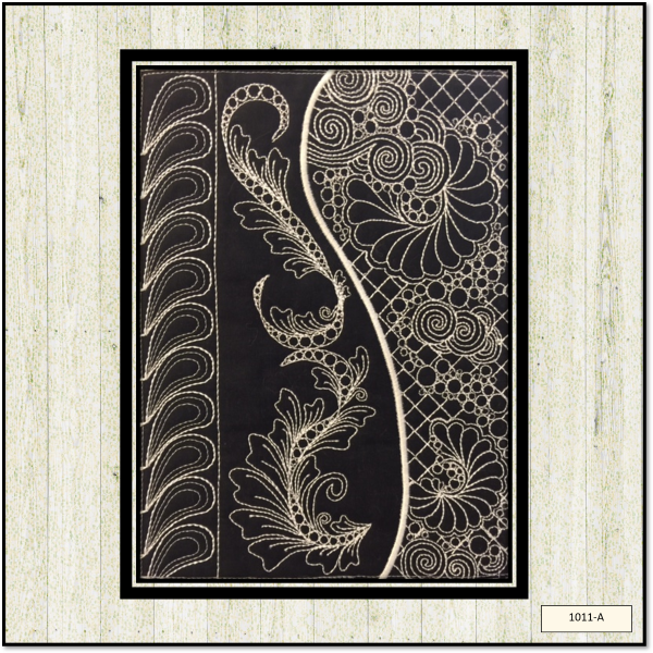 Redwork Feather Quilt Block Set 3- In the Hoop - 8x10 Machine Embroidery Design