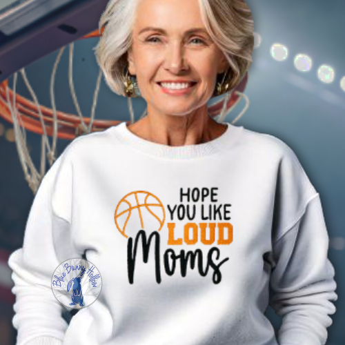 Mom cheering her basketball team embroidery design.