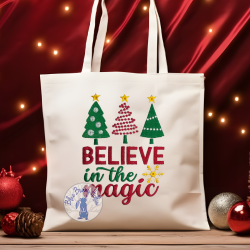 Holiday embroidery design with three pretty Christmas trees and stars.