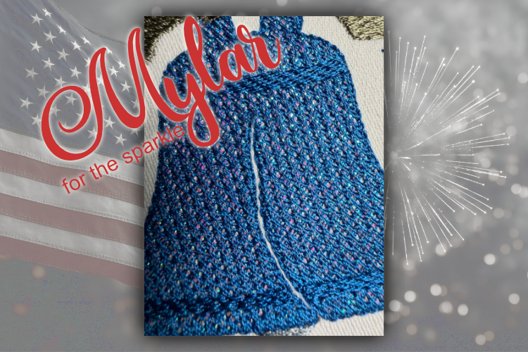 Patriotic Liberty Bell embroidery design with Mylar.