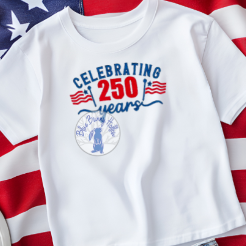 Patriotic machine embroidery design featuring two flags and celebration lettering.