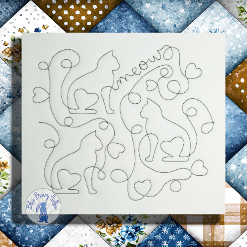 e2e Heart Kitties – Edge-to-Edge Quilting Embroidery Design