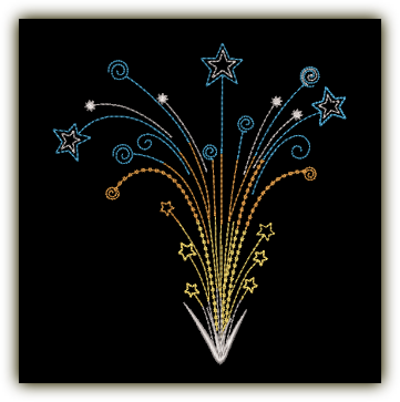 Fireworks Embroidery Design Bundle