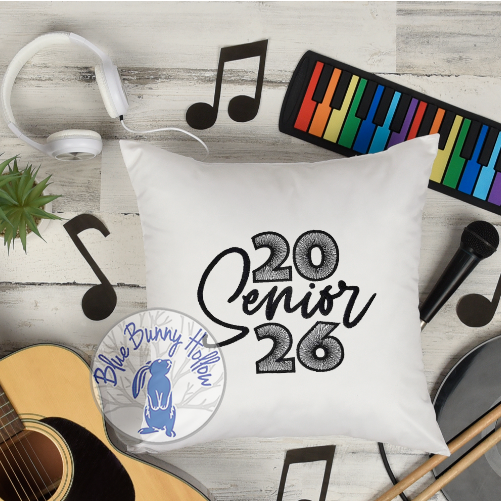 Senior 2026 embroidery design with script lettering. (Copy)