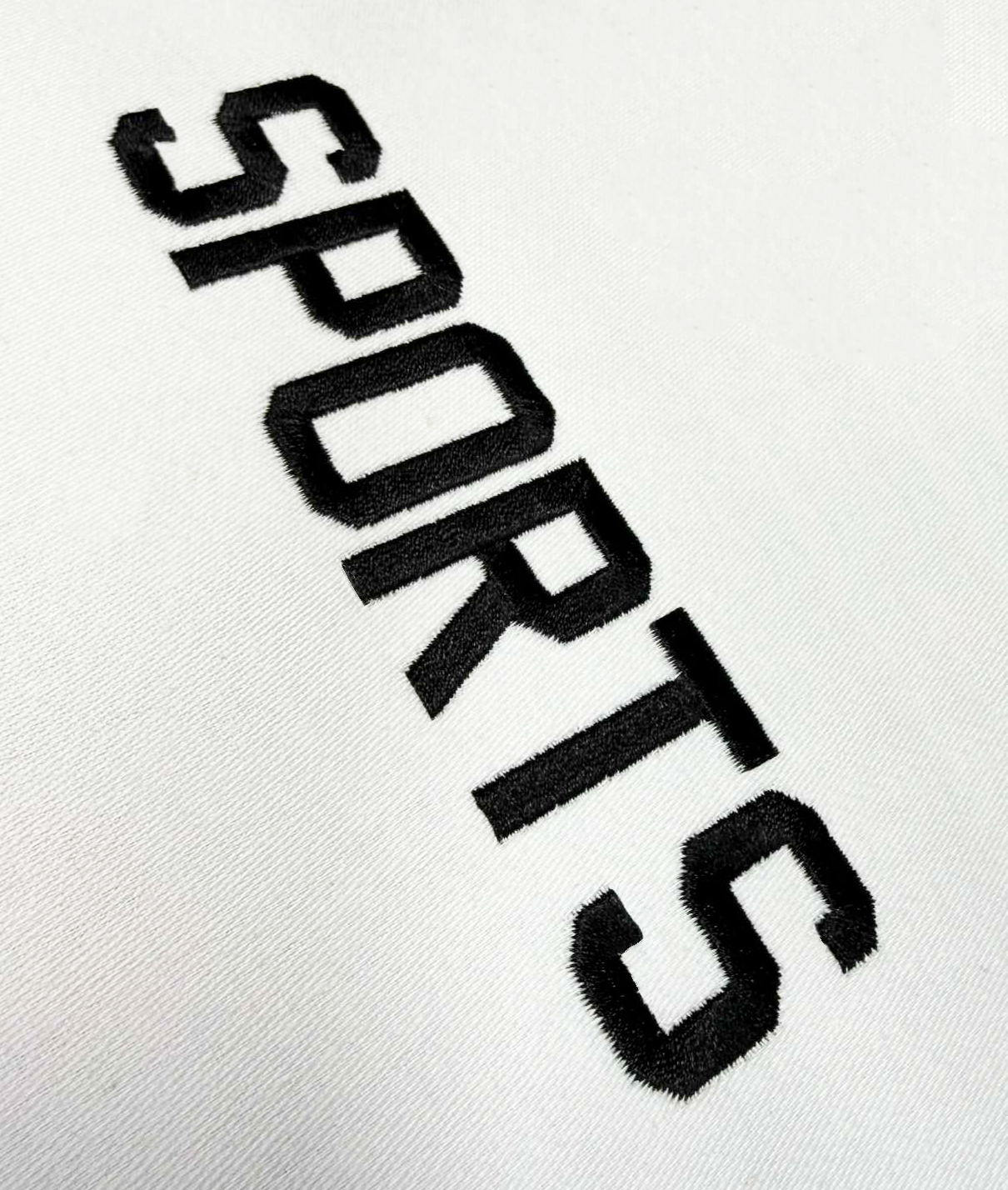 Sports font for custom embroidery digitizing.