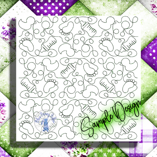 4.	Edge to edge baby quilt embroidery design sample using more than one hooping.