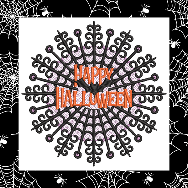 In the Hoop Happy Halloween Bat Lace Motif-Machine Embroidery 5x7