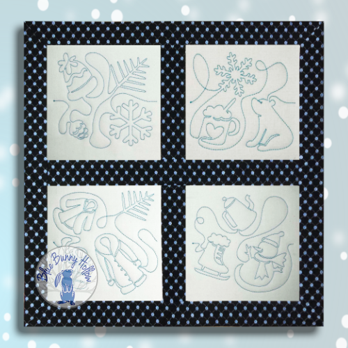 Winter E2E quilting bundle with nine coordinated designs.