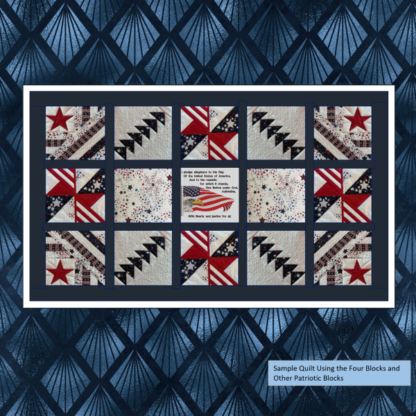 Patriotic blocks plus Eagle & Flag block table mat-4