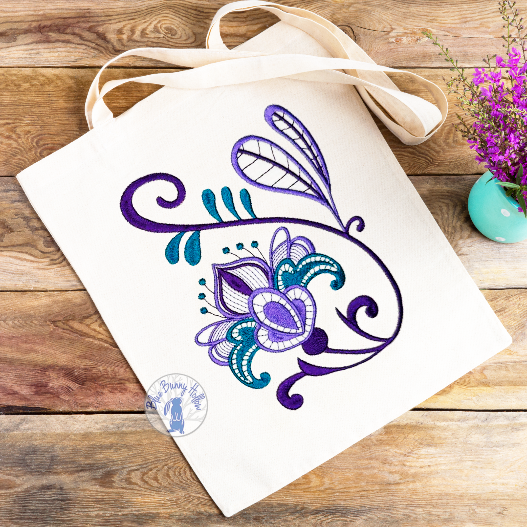 Luxurious Wildflower Embroidery Design