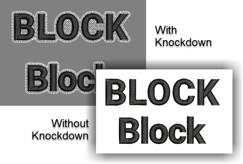 Block font for custom embroidery digitizing.