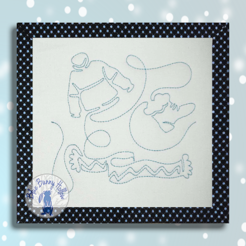 Winter Wear E2E quilting design with sweatshirt and boots.