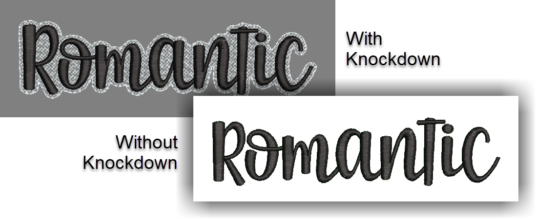 Romantic font for custom embroidery digitizing.