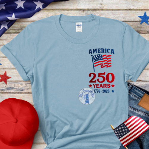 250 Years 1776-2026 machine embroidery design with flag.