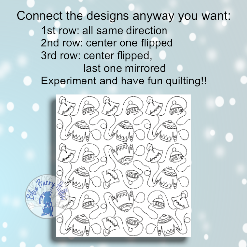 Continuous line sweaters quilting design.