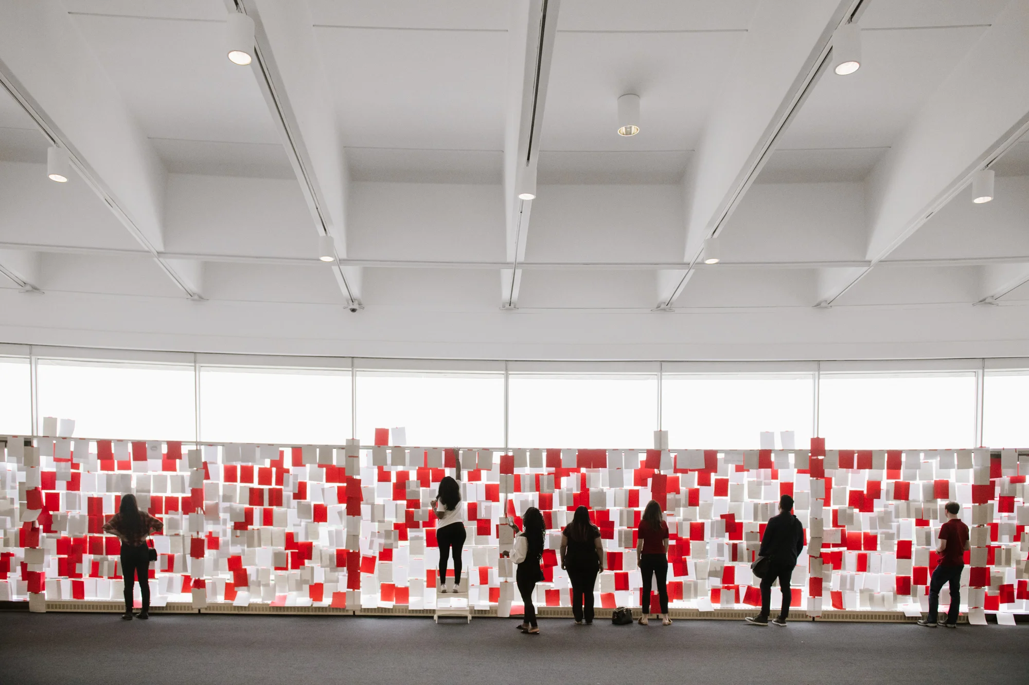 Installation view at the Hirshhorn Museum, Washington, DC in the Lerner Room which has windows and sweeping views overlooking the National Archives Building on the National Mall.